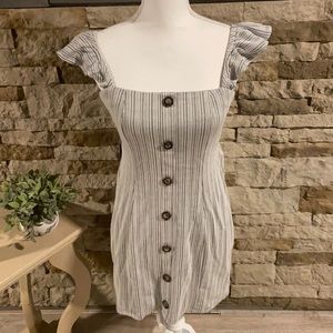 Cute Striped Sundress w/ ruffled shoulders xsmall